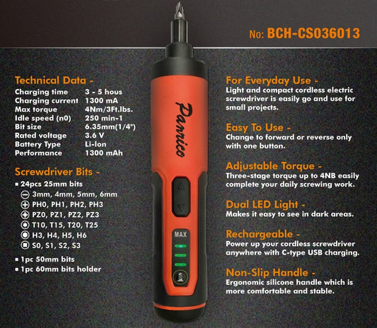 Panrico 3.6V Coreless ScrewDriver