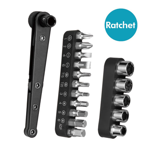 17pcs Hex Ratchet Bit & Socket Hand Tool Set